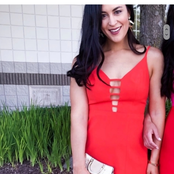 BGMAXAZRIA Women's Strappy Caged Gown,size 12 ,Color: Poinsettia - Picture 10 of 10